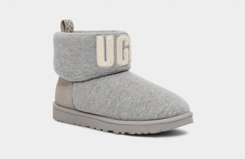 Ugg Classic Mini Fur Jersey Cozy Women's Boots Grey | YEWMSAV-76