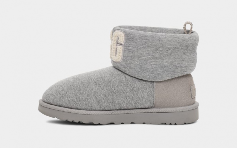 Ugg Classic Mini Fur Jersey Cozy Women's Boots Grey | YEWMSAV-76