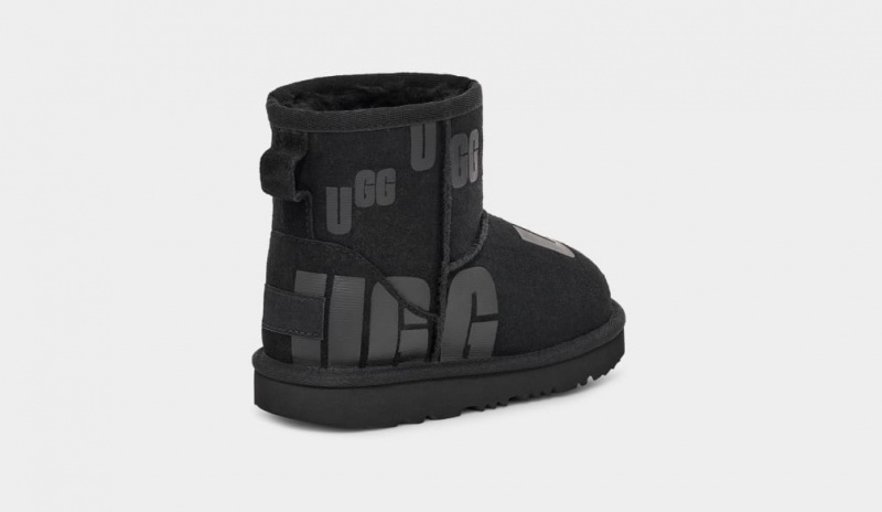 Ugg Classic Mini Scatter Graphic Kids' Boots Black | TOJIMQW-36