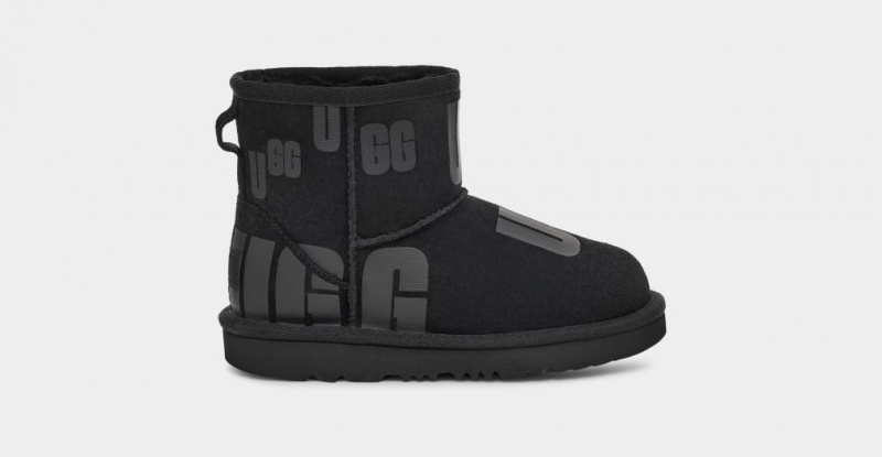 Ugg Classic Mini Scatter Graphic Kids\' Boots Black | TOJIMQW-36