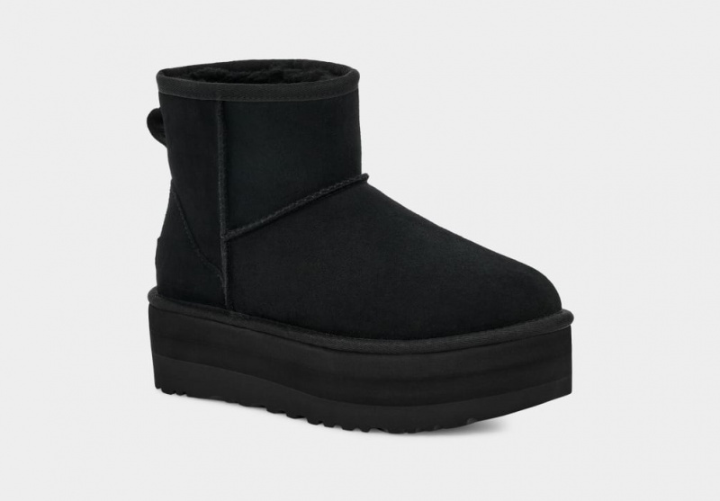 Ugg Classic Mini Women's Platform Boots Black | PIJEHFS-04