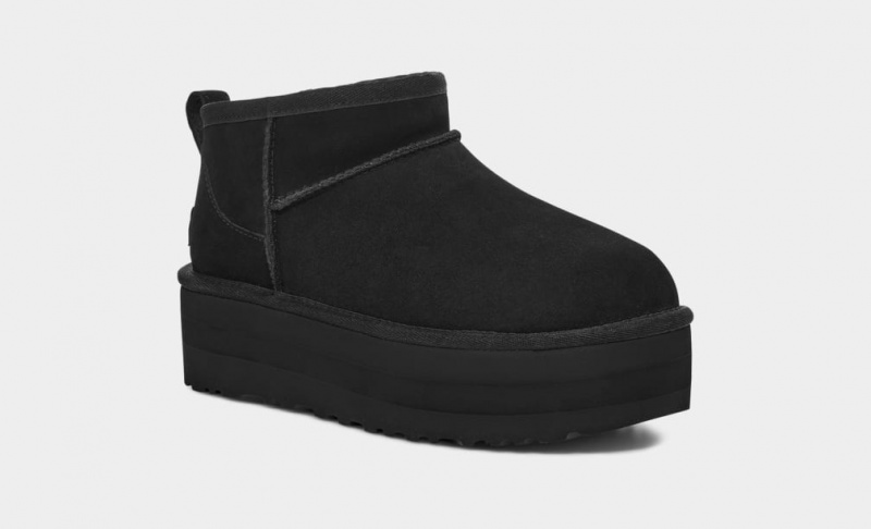 Ugg Classic Ultra Mini Women's Platform Boots Black | TKVLBHF-78