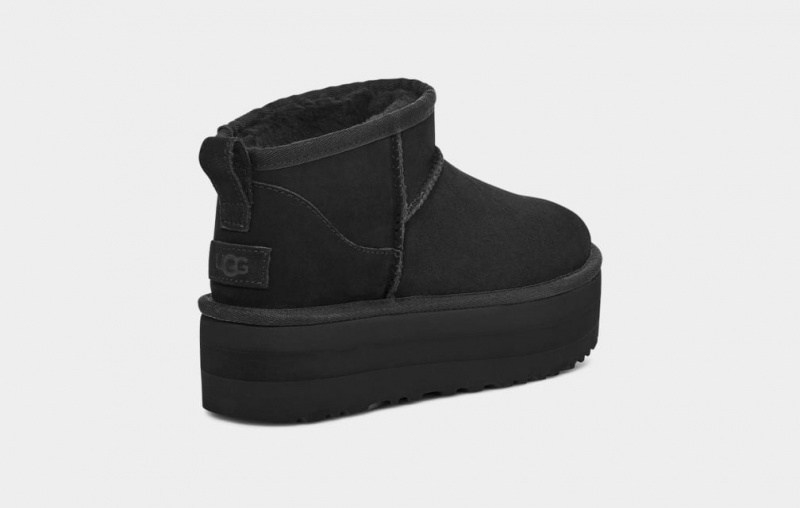 Ugg Classic Ultra Mini Women's Platform Boots Black | TKVLBHF-78