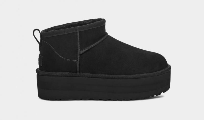 Ugg Classic Ultra Mini Women\'s Platform Boots Black | TKVLBHF-78