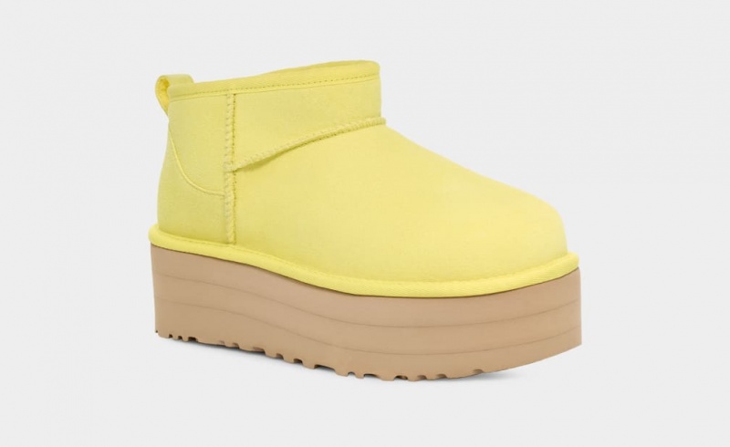 Ugg Classic Ultra Mini Women's Platform Boots Yellow | PSFUKCT-71