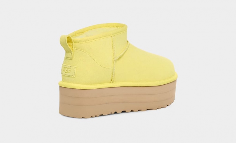 Ugg Classic Ultra Mini Women's Platform Boots Yellow | PSFUKCT-71