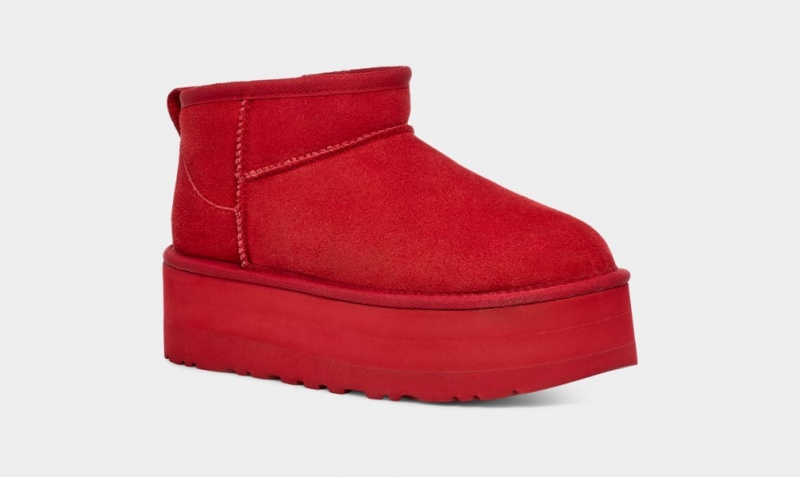 Ugg Classic Ultra Mini Women's Platform Boots Red | FNBDCEY-96