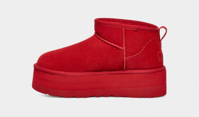 Ugg Classic Ultra Mini Women's Platform Boots Red | FNBDCEY-96