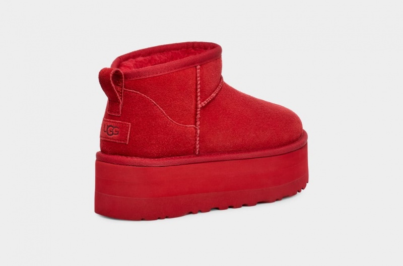 Ugg Classic Ultra Mini Women's Platform Boots Red | FNBDCEY-96