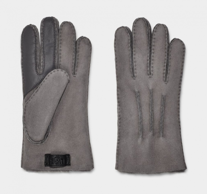 Ugg Contrast Sheepskin Tech Men's Gloves Grey | NRGHODS-84