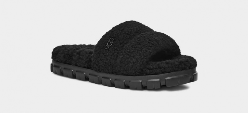 Ugg Cozetta Curly Women's Slides Black | GHNMKZQ-59