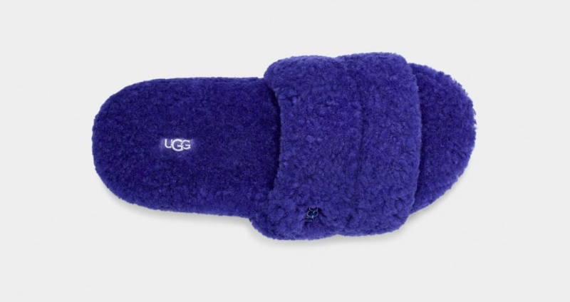 Ugg Cozetta Curly Women's Slippers Blue | FEUDQTX-95