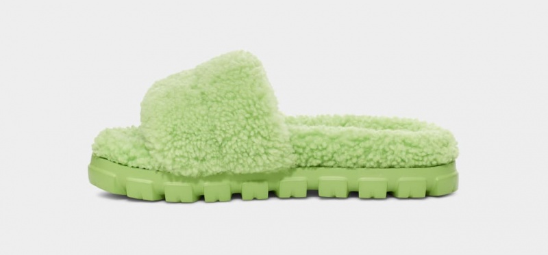 Ugg Cozetta Curly Women's Slippers Green | ZOLTQPM-78