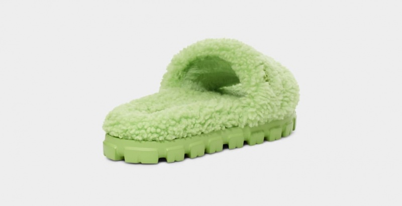 Ugg Cozetta Curly Women's Slippers Green | ZOLTQPM-78