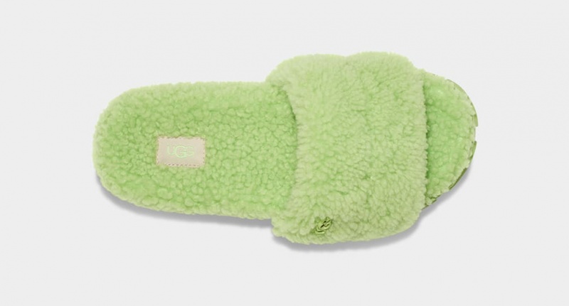 Ugg Cozetta Curly Women's Slippers Green | ZOLTQPM-78