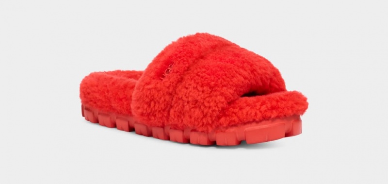 Ugg Cozetta Curly Women's Slippers Red | WGDQTXB-25