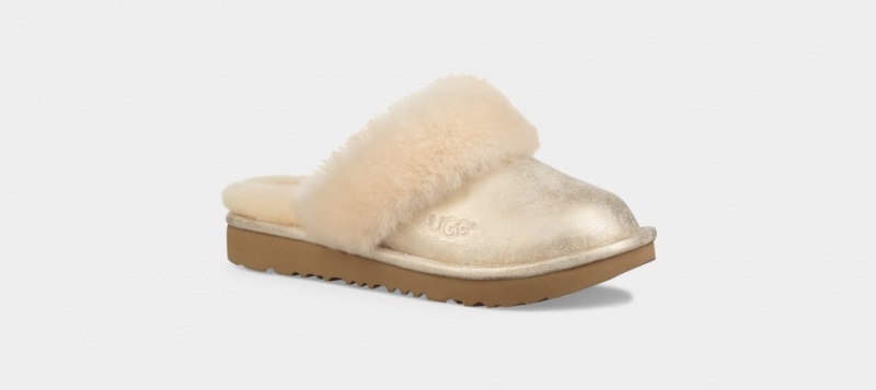 Ugg Cozy II Metallic Kids' Slippers Gold | CHTZYFR-47