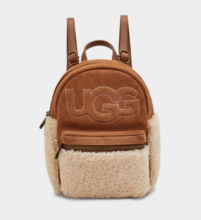 Ugg Dannie II Mini Sheepskin Women\'s Backpacks Brown | BMLODHF-50