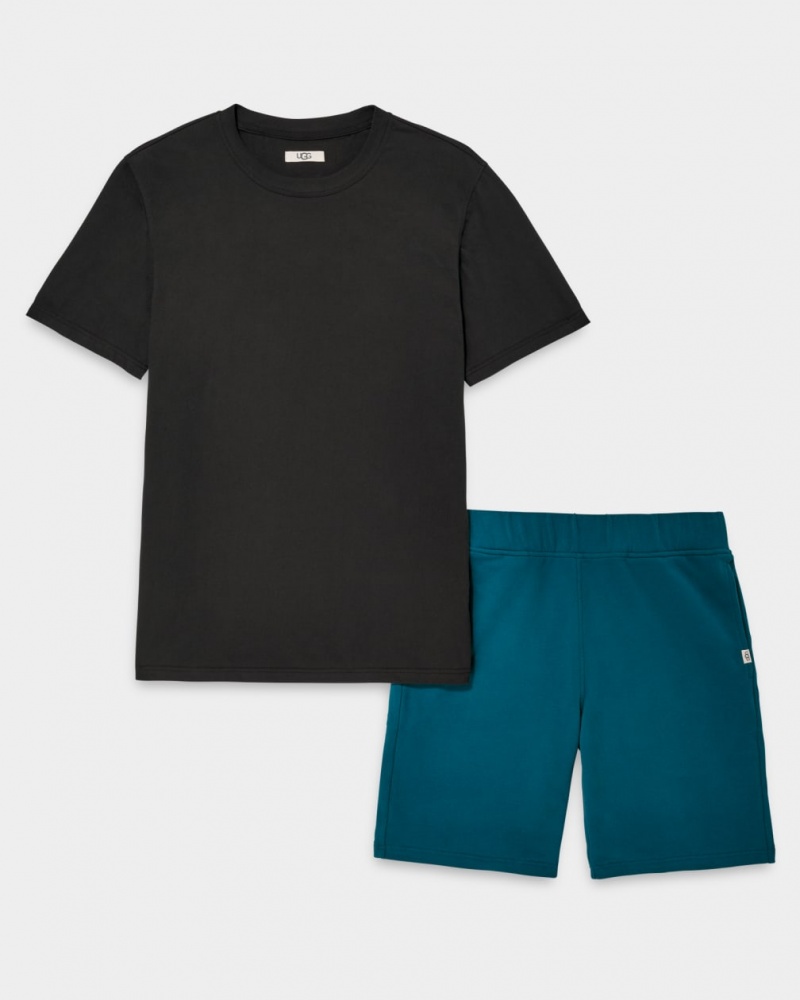 Ugg Darian Set Men's Sleepwear Black / Blue | BJQDITW-65