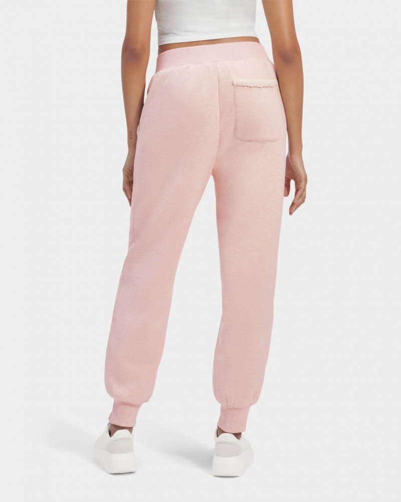 Ugg Daylin Bonded Fleece Logo Women's Sweatpants Pink / White | QBUTPRJ-50