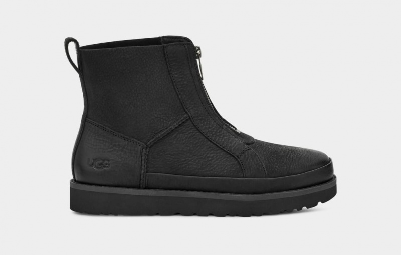 Ugg Deconstructed Front Zip Women\'s Boots Black | CXIYJWF-26