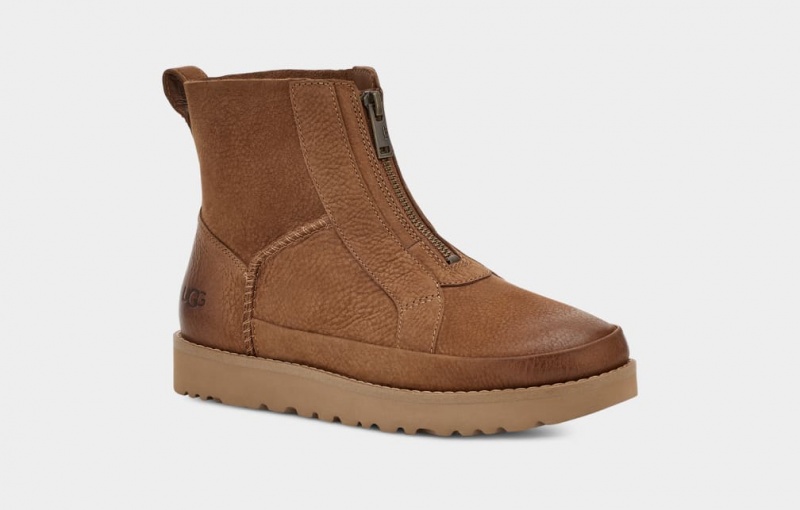 Ugg Deconstructed Front Zip Women's Boots Brown | DORGBLN-20