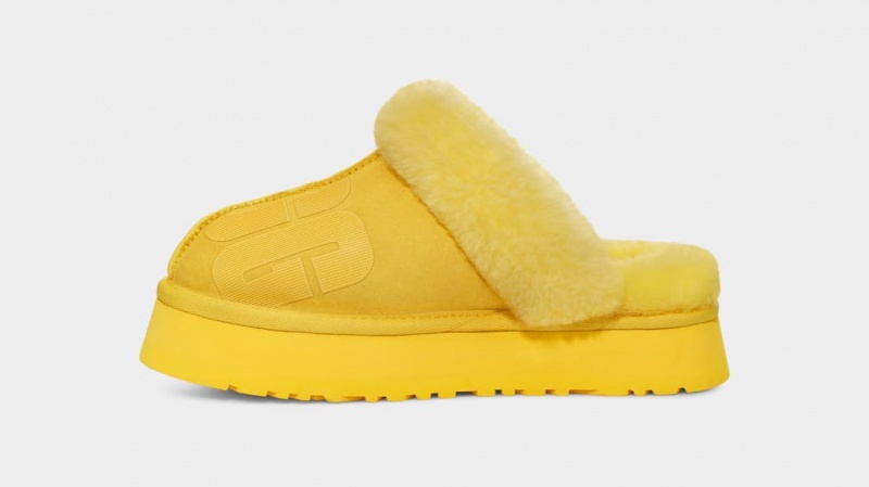 Ugg Disquette Scatter Graphic Women's Slippers Yellow | QUHWTVM-14