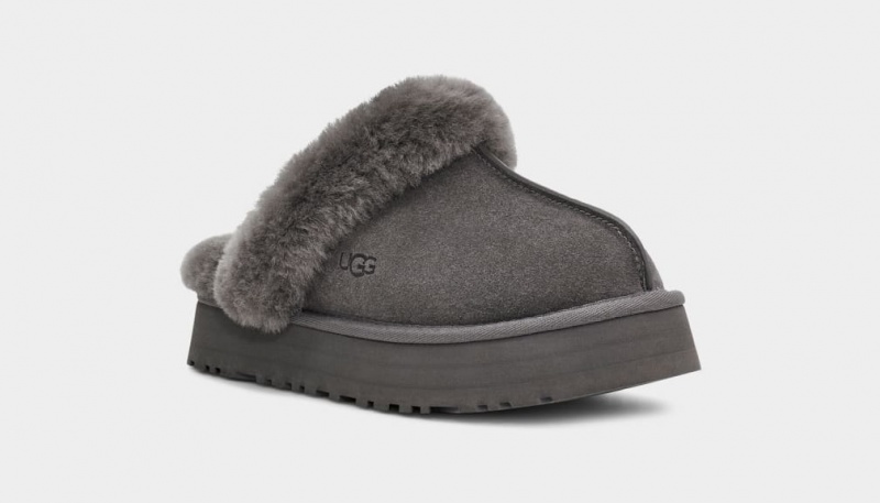 Ugg Disquette Women's Slippers Grey | BNIMDAS-68