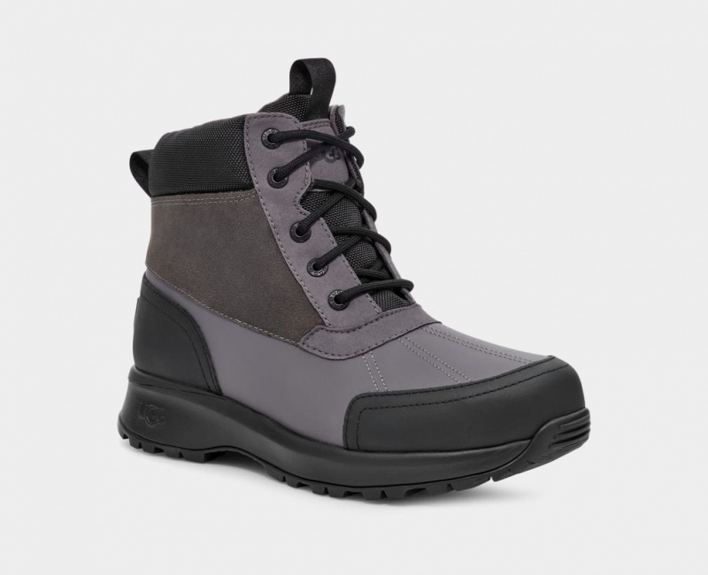 Ugg Emmett Duck Men's Boots Dark Grey / Black | QIJKYOH-84