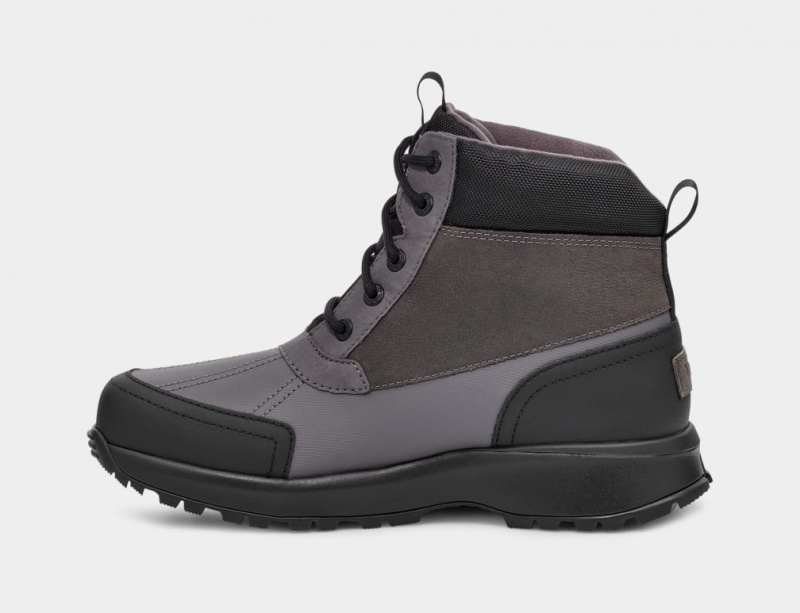 Ugg Emmett Duck Men's Boots Dark Grey / Black | QIJKYOH-84