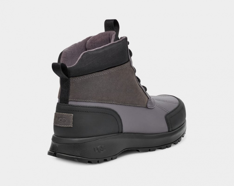 Ugg Emmett Duck Men's Boots Dark Grey / Black | QIJKYOH-84