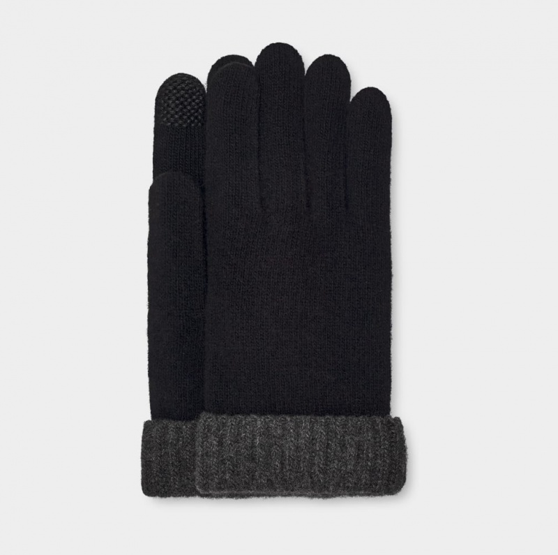 Ugg Evander Knit Men\'s Gloves Black / Grey | KNSVYGB-20