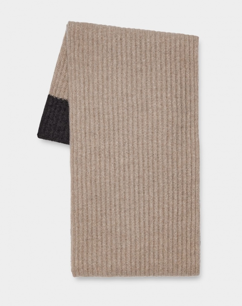 Ugg Evander Knit Men's Scarves Cream / Grey | VITBHFA-15