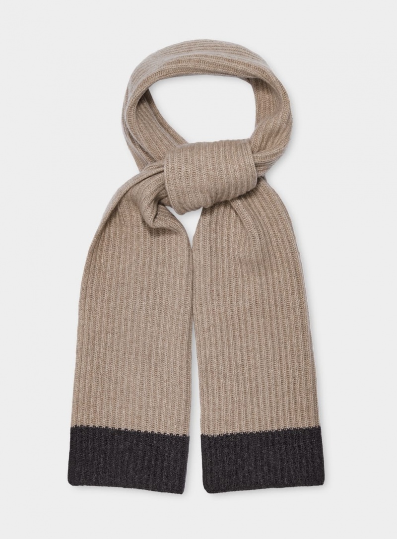 Ugg Evander Knit Men\'s Scarves Cream / Grey | VITBHFA-15