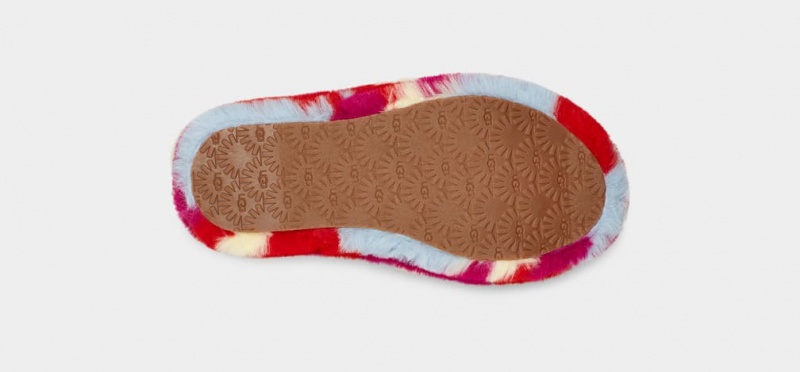 Ugg Fluff Yeah Camopop Kids' Slippers Red | KJOGHZR-18