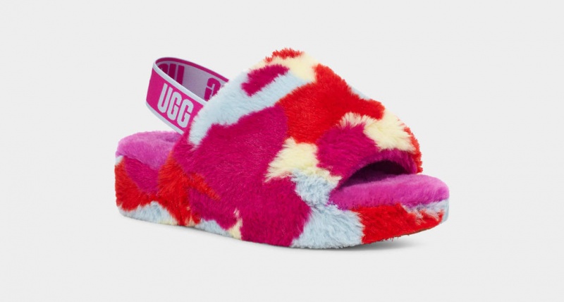 Ugg Fluff Yeah Camopop Women's Slippers Red | EJNGRAX-58