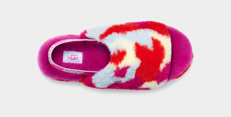 Ugg Fluff Yeah Camopop Women's Slippers Red | EJNGRAX-58