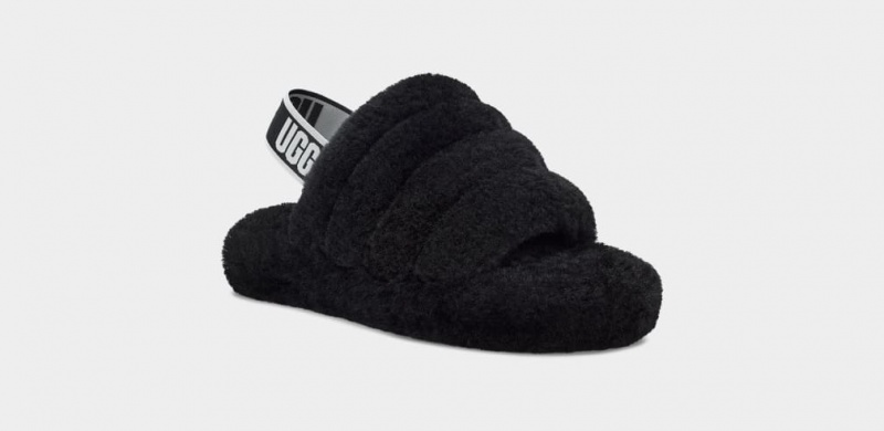 Ugg Fluff Yeah Kids' Slippers Black | WXDIKVL-37