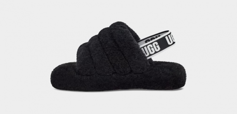 Ugg Fluff Yeah Kids' Slippers Black | WXDIKVL-37