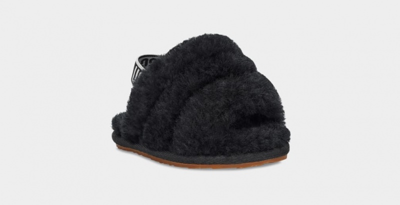 Ugg Fluff Yeah Kids' Slippers Black | ZJPVHYA-69