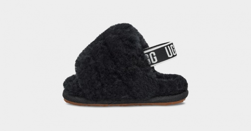 Ugg Fluff Yeah Kids' Slippers Black | ZJPVHYA-69