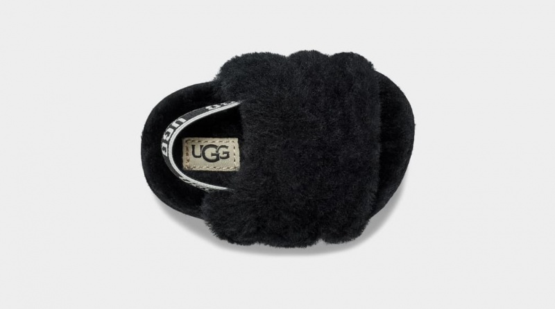 Ugg Fluff Yeah Kids' Slippers Black | ZJPVHYA-69