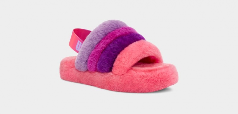 Ugg Fluff Yeah Multi Kids' Slippers Pink / Purple / Multicolor | QEAHBJX-40