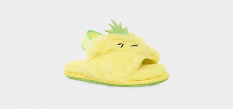 Ugg Fluff Yeah Pineapple Stuffie Kids' Slippers Yellow | JKFDUBQ-49