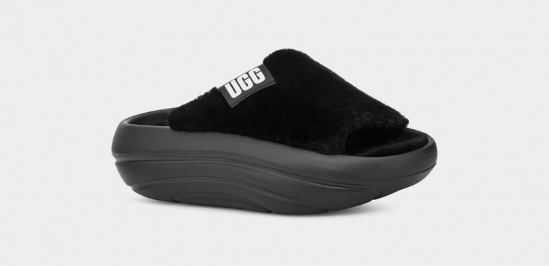 Ugg FoamOplush Women's Slides Black | AXGKMTS-39