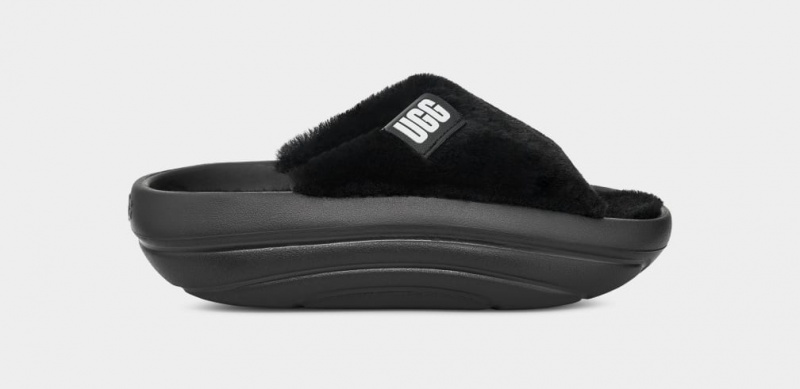 Ugg FoamOplush Women\'s Slides Black | AXGKMTS-39