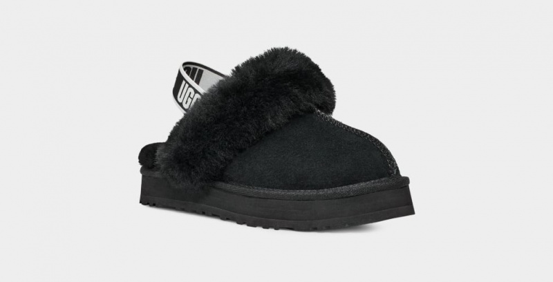 Ugg Funkette Kids' Slippers Black | FGJTVQA-53