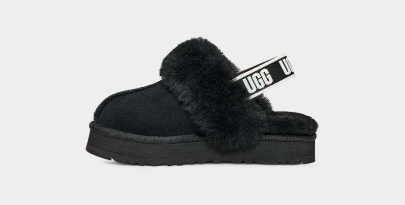 Ugg Funkette Kids' Slippers Black | FGJTVQA-53