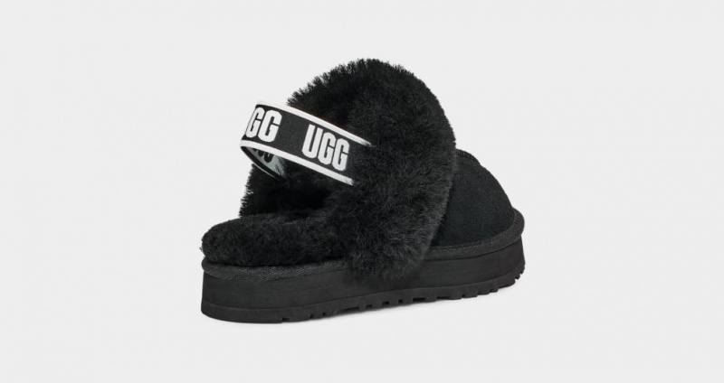 Ugg Funkette Kids' Slippers Black | FGJTVQA-53