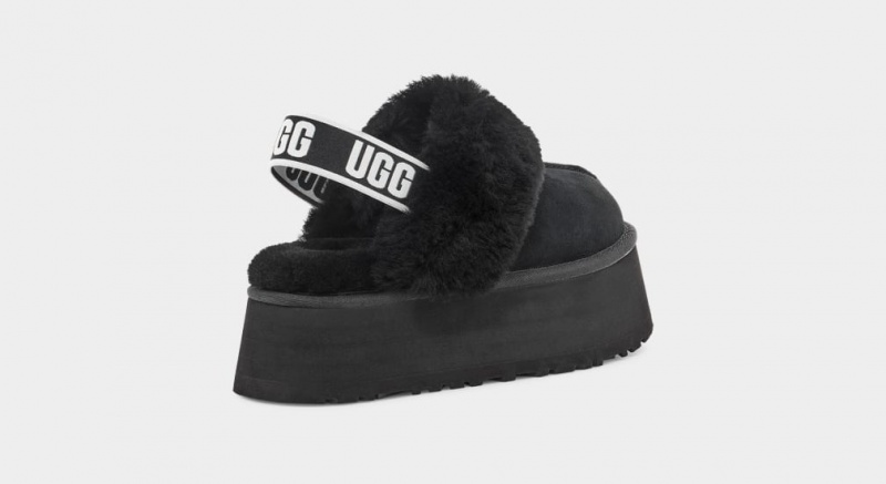 Ugg Funkette Women's Slippers Black | GMNQOXK-10